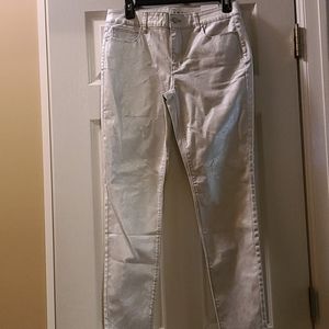 WHBM Shimmery Silver Skinny Jeans